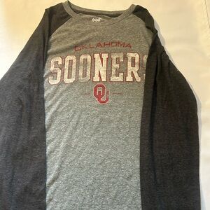 Gray and Black Oklahoma Sooners Long Sleeve Tee
